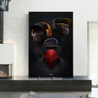 Современное искусство, три смешных обезьяны, холст, искусство на стене, картина для гостиной, скандинавский Декор для дома, без рамки