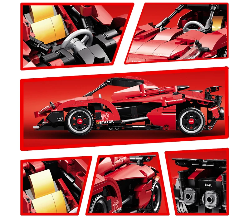 

648Pcs Pull Back Car Building Blocks Cars Bricks Toys for Kids Children Gifts City Super Speed Trucks RAC Racing GT