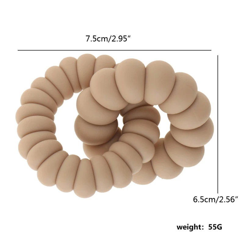 

Safe Baby Teether Toys Toddle Teething Ring Silicone Chew Dental Care Toothbrush Nursing Beads Gift For Infant Gadgets