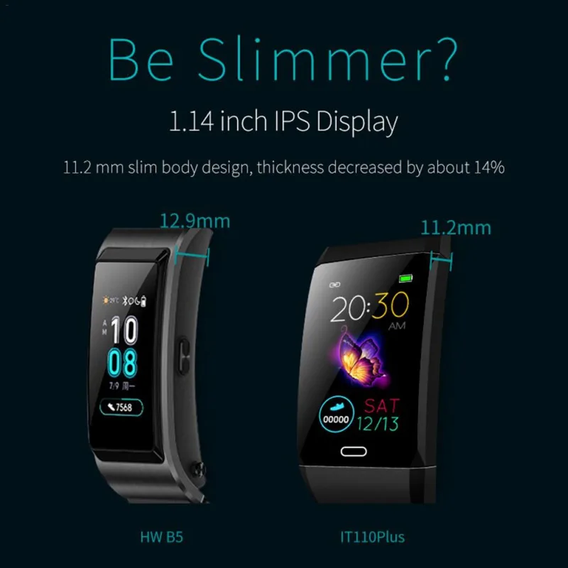 IT110Plus Смарт-часы для мужчин PPG GPS монитор сердечного ритма кровяное давление Smartband