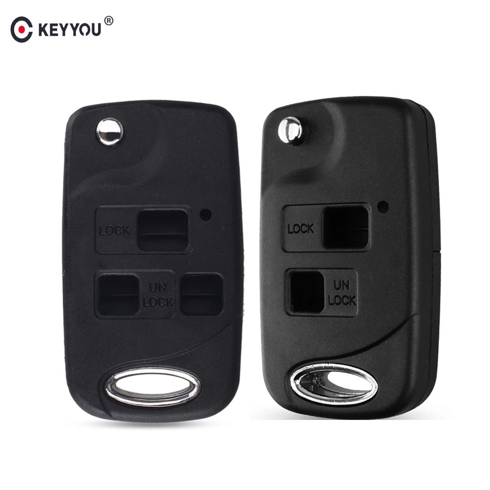 

KEYYOU Flip Remote Key Shell For Toyota Yaris Prado Tarago Camry Corolla Land Cruiser RAV4 Avalon Echo Auto 2/3 Button Key Case