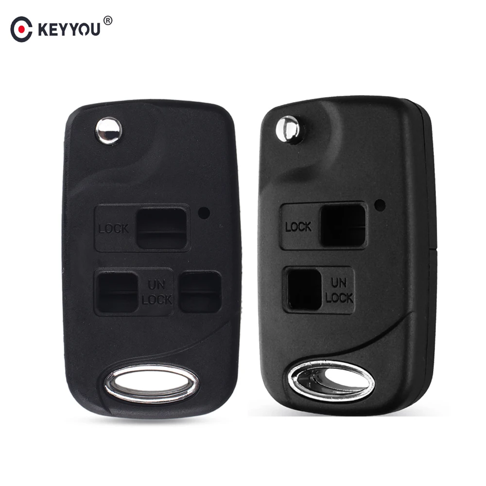 KEYYOU откидная оболочка ключа дистанционного управления для Toyota Yaris Prado Tarago Camry Corolla