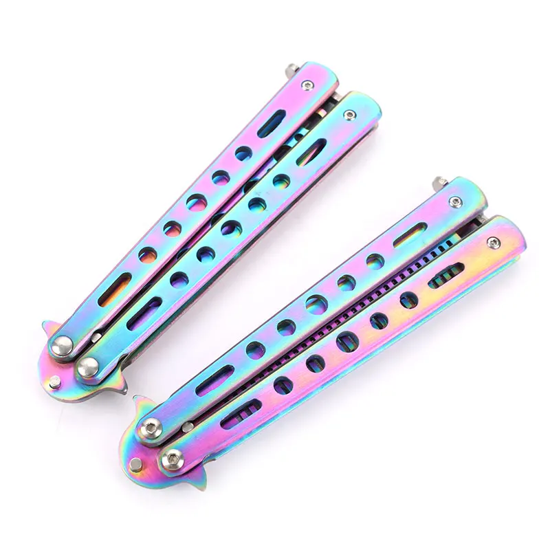 

Foldable Comb Stainless Steel Practice Training Butterfly Knife Comb Beard & Moustache Brushes Hairdressing Styling Tool