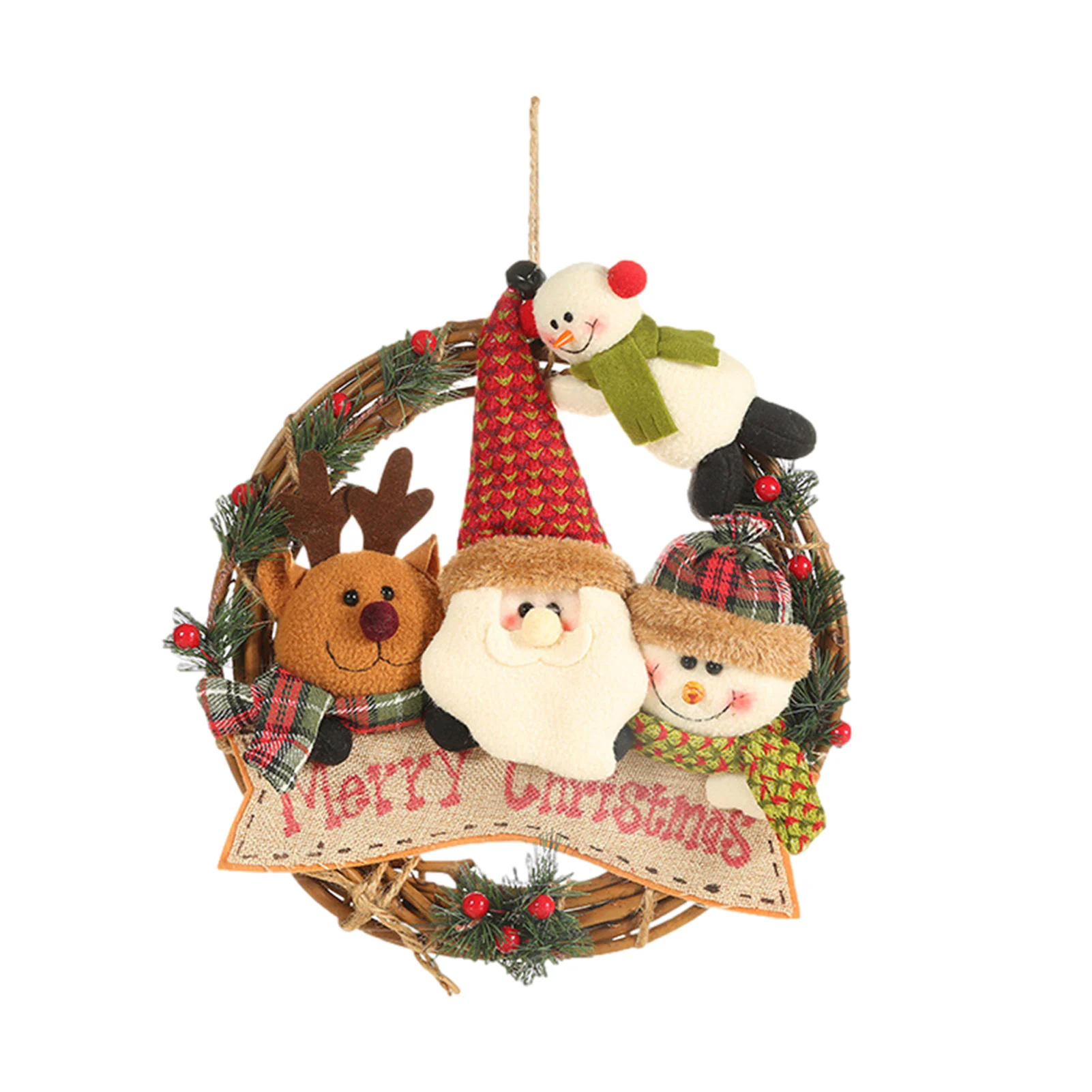 

1 шт. Рождественский венок, милый снеговик, Санта-Клаус, лось, кукла, гирлянда, рождественская елка, подвесное украшение, подвесные украшения ...