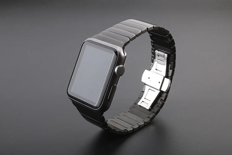 Роскошный браслет FOHUAS из нержавеющей стали для apple watch серии 1, 2, ремешок iwatch из нержавеющей стали 42 мм с адаптерами