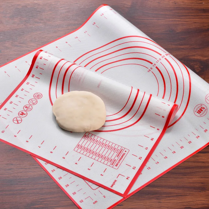 Складной антипригарный силиконовый коврик для выпечки замеса теста лоток