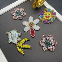 3d hand nail bead drill flower color sunflower lovely flowers beaded applique goldfish glass flash diamond cloth paste