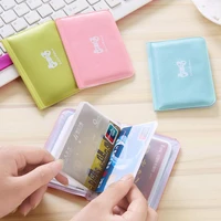 girl women business credit card holder card case 12 bits bow knot printing leather id card holder card cover cardholder wallet