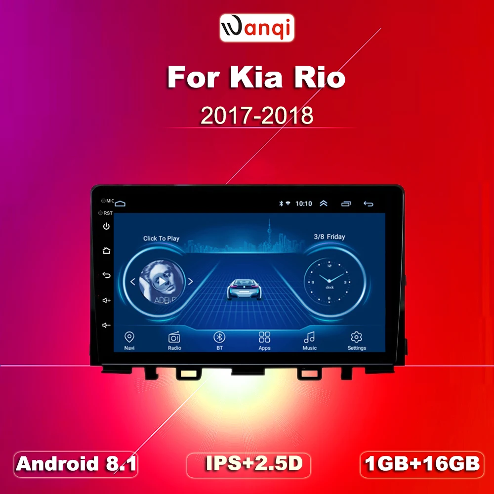 HOT SALE Android 8.1 2.5D Tempered HD Touchscreen 9 inch Radio for KIA k3 RIO 2017 with Bluetooth USB WIFI support SWC|Автомагнитолы| |