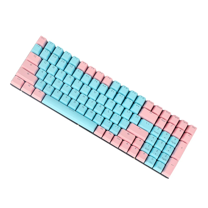 

PBT Double Shot Shine Through Carbon Miami ANSI Keycap Set For MX Mechanical Keyboard Melody 96 KBD75 68 61 87 104 Keychron