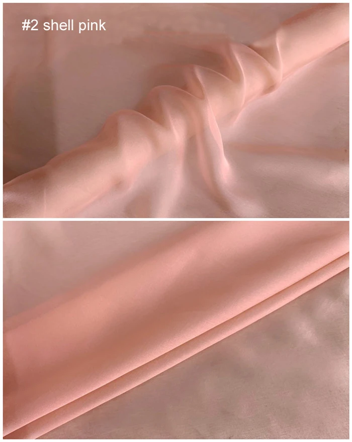 2 shell pink 100 см* 140 см Твердый Шелковый подкладочный шарф материал мягкий простой светильник шифоновая шелковая ткань - Цвет: 2 shell pink