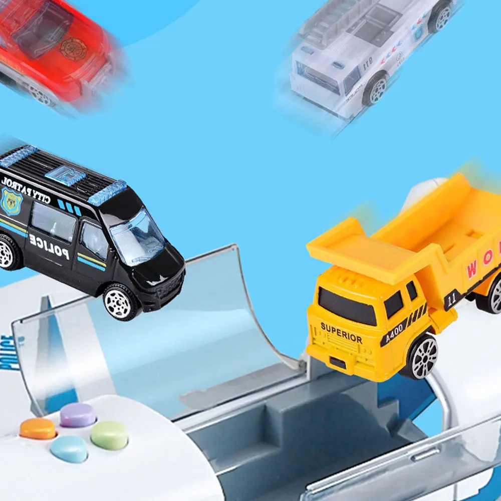 

Large Size Music Story Track Inertia Children's Toy Aircraft Storage Passenger Plane Police Fire Rescue Music Toy Cars