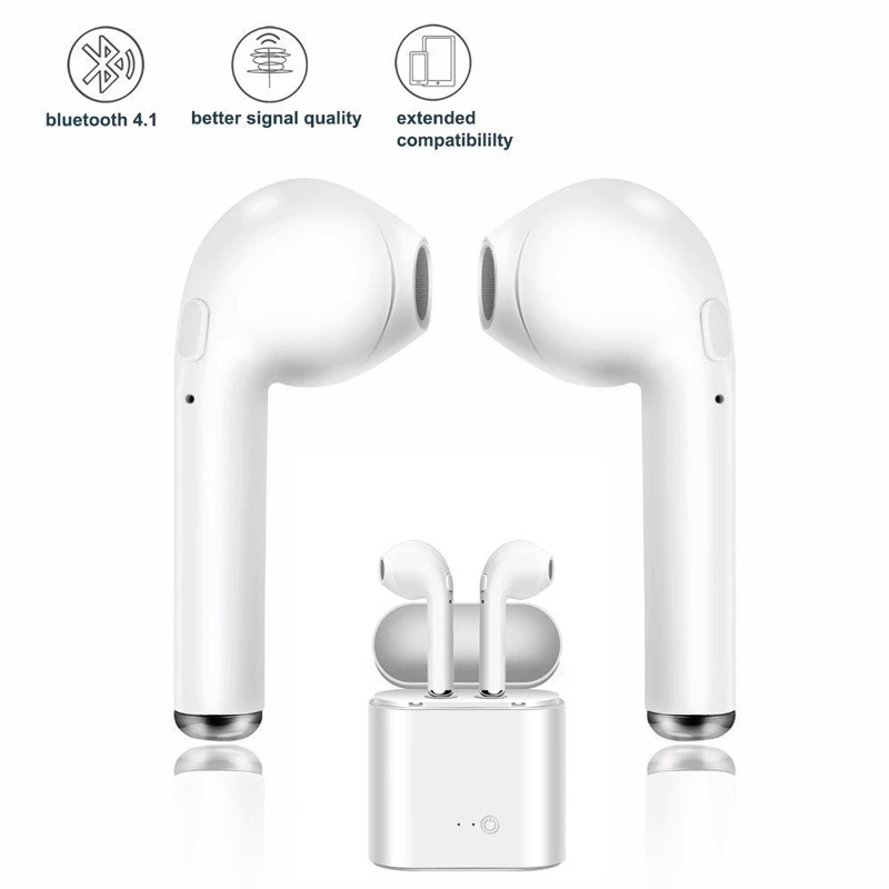 i7s tws bluetooth earphones mini wireless earbuds sport handsfree earphone cordless headset with charging box for xiaomi iphone free global shipping