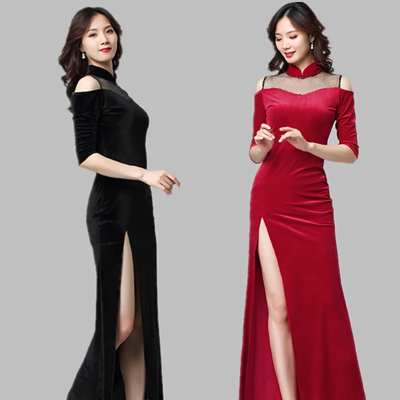 

Одежда для бодибилдинга, одежда для этикеток, женская классическая одежда для тренировок по танцу живота, цельная длинная юбка чонсам