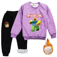 2021 fashion children boys girls robloxing cartoon clothing suits baby jacket pants 2pcssets winter toddler cotton tracksuits