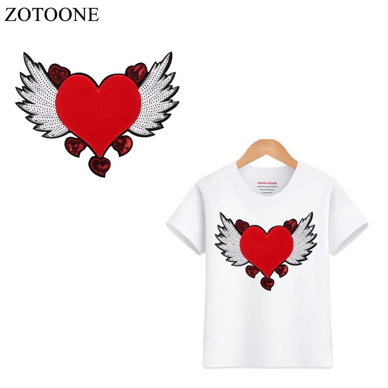 Нашивки ZOTOONE в виде сердца для одежды аксессуары красочные нашивки крыльев с
