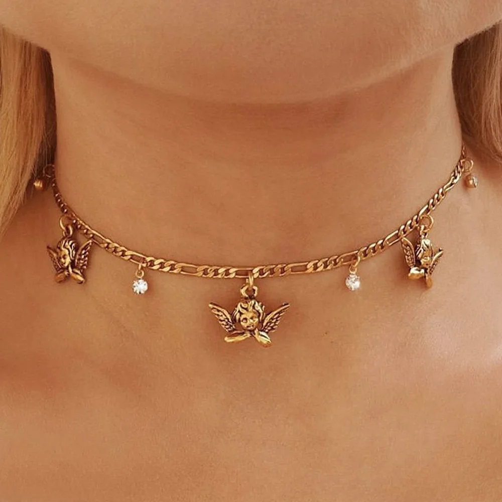

Simple lovely angel butterfly necklace female creative fashion clavicle chain