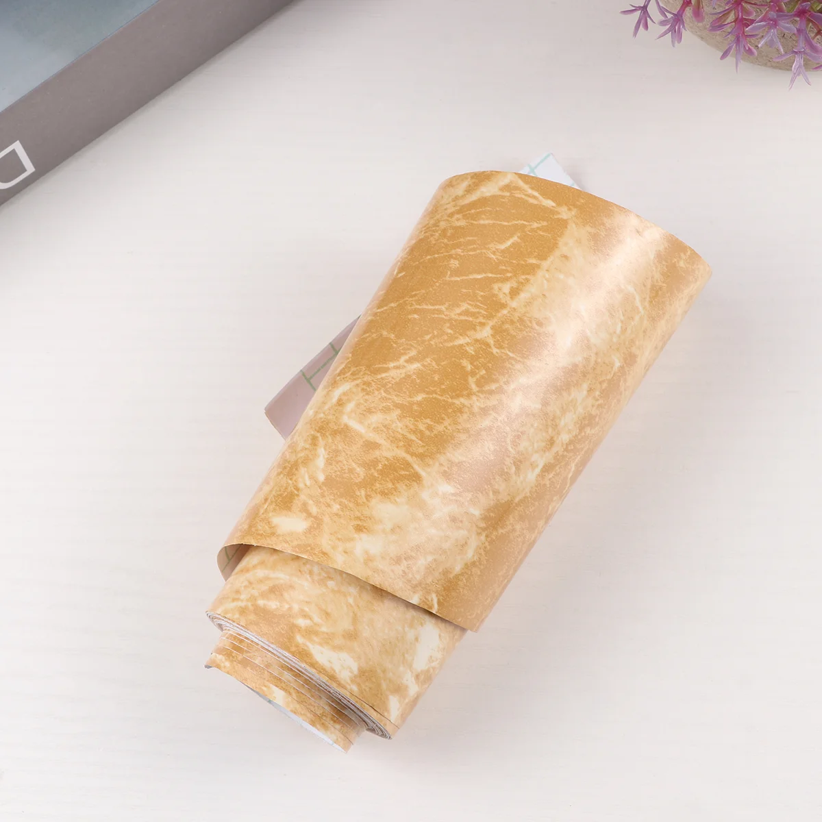 

1PC Wallpaper Border Sticker Waist Line Wall Sticker Waterproof Self Adhesive PVC Wallpaper Border (Size S, Coffee Pattern)