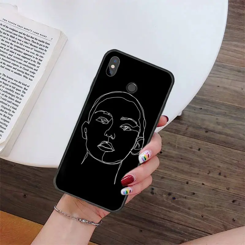 

Face In line Art Phone Cases For Xiaomi Redmi Note7 Pro Note8 Pro 8T Note9 9S Redmi8 8A Note10 Pro 9C X3