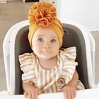 Милая Детская повязка на голову с цветами; Мягкая шапка-тюрбан для маленьких девочек; Шапка-бини для новорожденных; Головной убор для малышей; Аксессуары для волос для малышей