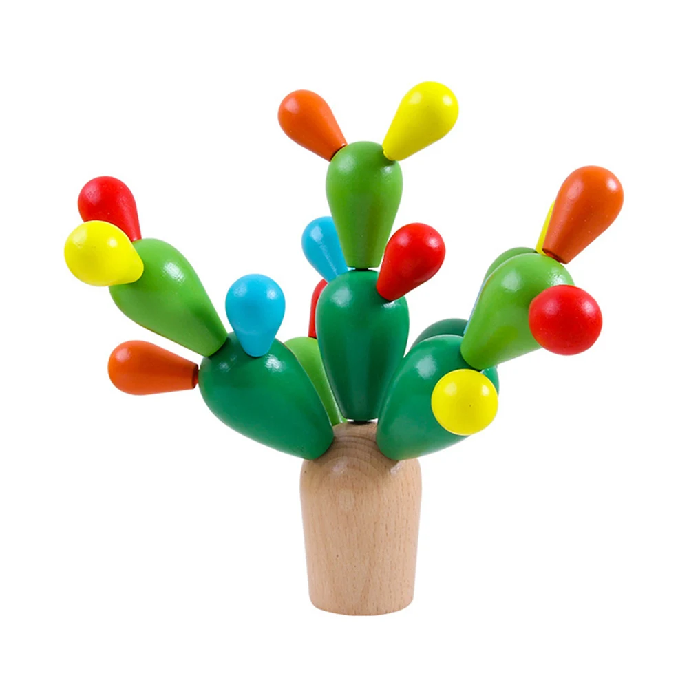 

29pcs Wooden Cactus Toy Building Blocks Balancing Cactus Montessori Wooden Toy wooden balancing toy Cactus Blocks Montessori Toy
