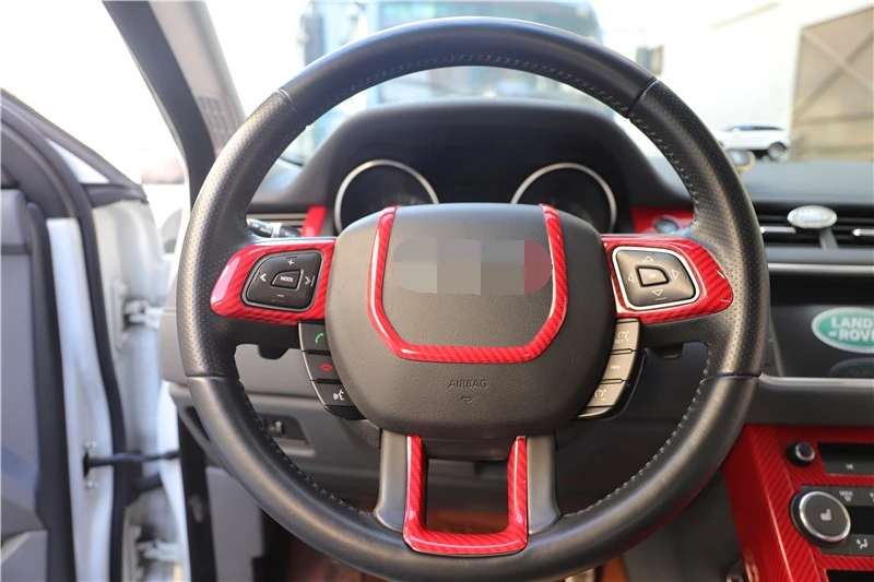 

Refit HIPS Peach wood Carbon Fiber Steering wheel horn frame For Land Rover Range Rover Evoque 2012-2018Accessories Left
