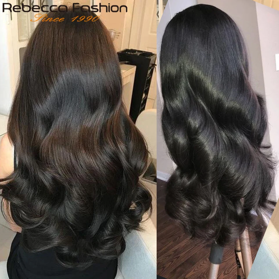Rebecca 360 кружевной передний парик al Body Wave 8 30 дюймов Прозрачный HD wigбразильский