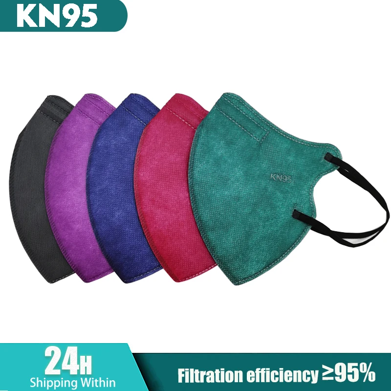 

Маска для лица черная ffp2mask KN95 FFP2, защитная, 2 цвета