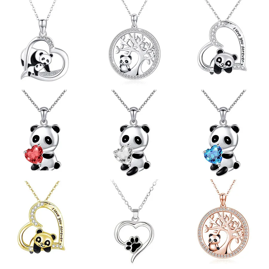 Модная Милая панда медальон в виде медведя Ожерелье для женщин ожерелье форме