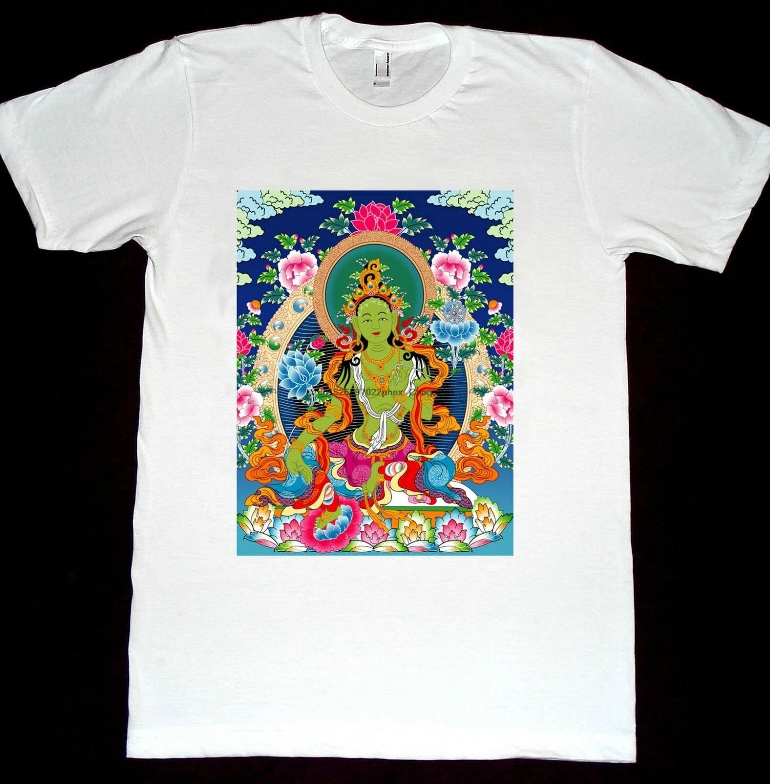 Зеленая рубашка с Тарой R1 футболка для медитации дзен буддистское оккультное