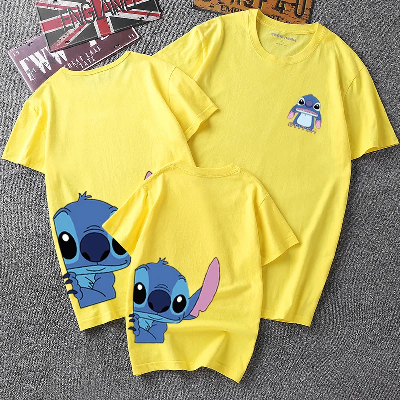 

Disney Cute Stitch Family Matching Outfits Comfortable Fashion Casual T-Shirt Cartoon Pattern Summer Round Neck Short Sleeve
