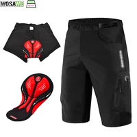 wosawe mens cycling shorts outdoor sports loose fit 3d padded bike bicycle downhill mtb shorts motocross riding shorts