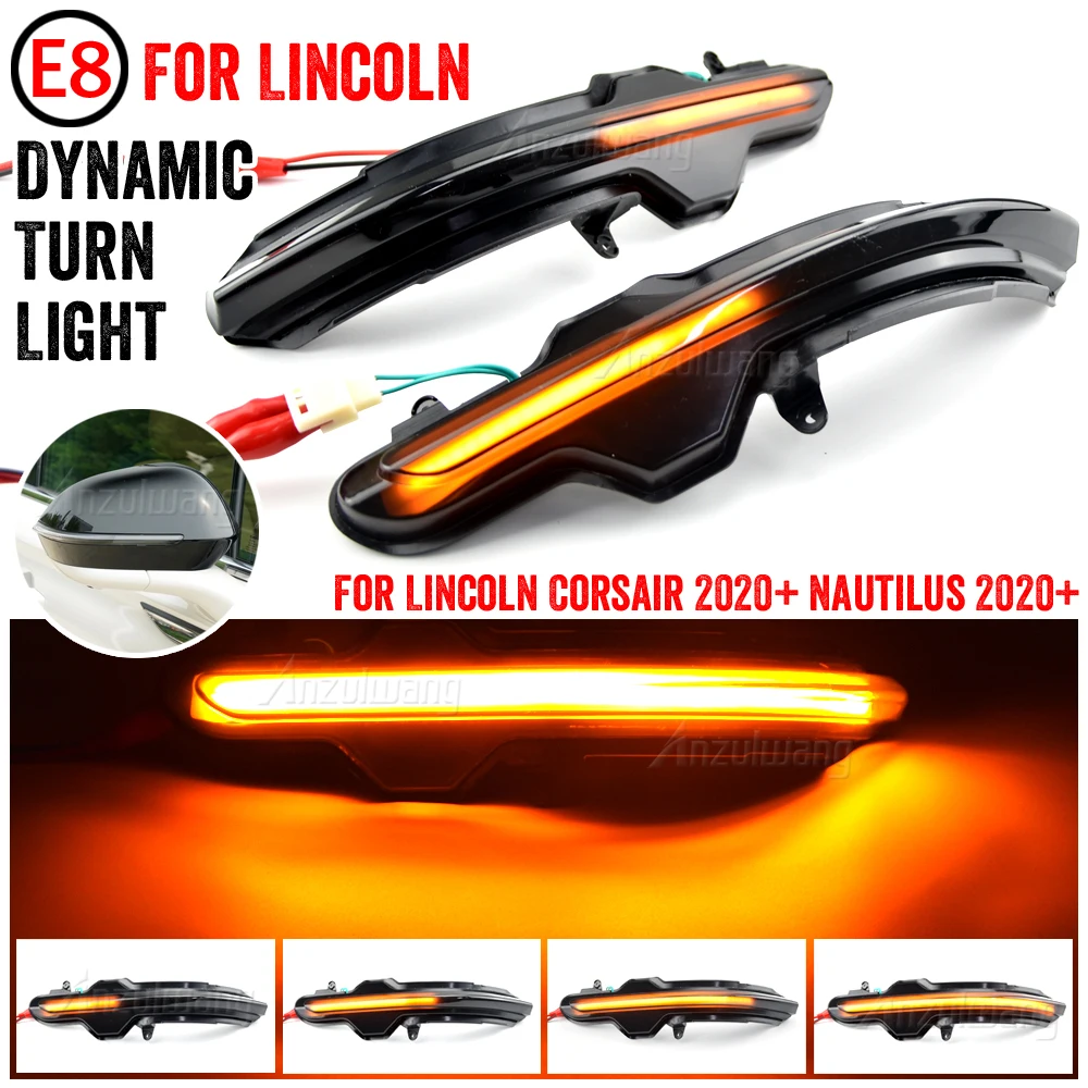 

Dynamic Turn Signal LED Side Mirror Light Sequential Blinker Lamps For Lincoln Corsair Nautilus 2019 2020 2021