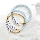2021 ручная работа натуральный камень пользовательское имя браслет персонализированный подарок для друзей мода и простой Бисероплетение браслет пара подарок