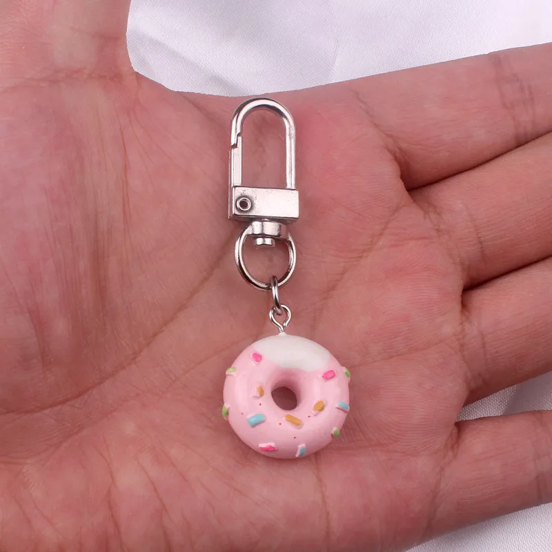 Милый брелок в виде пончика для женщин 5 9 х2 см новинка милая цепочка ключей с едой