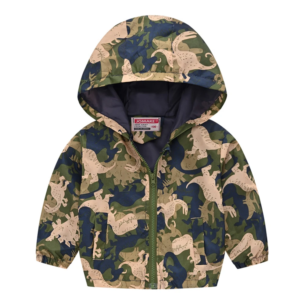 

Kids Girls Jacket Waterproof Printed Baby Girl Long Sleeved Clothes Hooded Coat Cute Zipper Shirt Windbreaker Outerwear