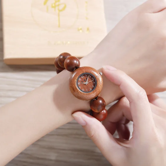 Mahogany watch sandalwood watch male and female couple watch creative antique leisure Wood Bracelet Watch