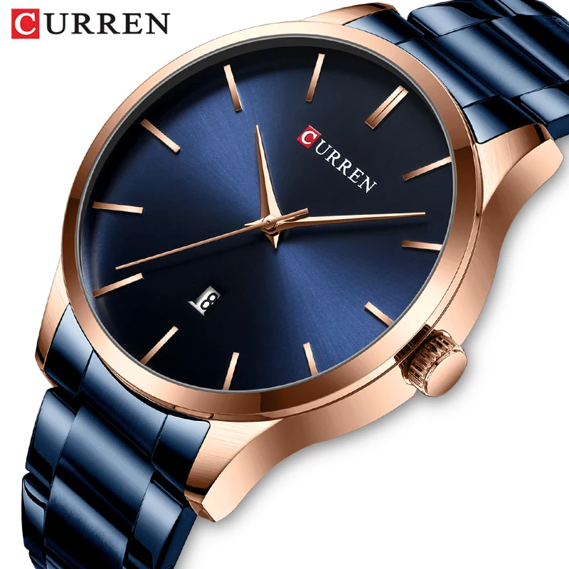 CURREN Luxury Brand Fashion Quartz Men’s Watches Stainless Steel Waterproof Men Watch Sports Date Male Clock Relogio Masculino
