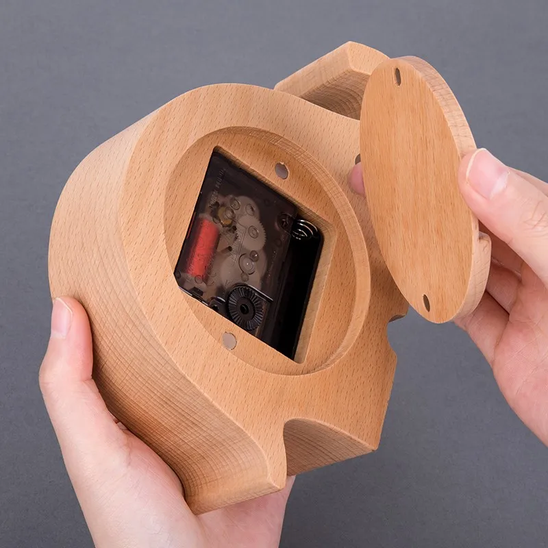 Деревянное украшение для дома часы мультяшные слон детей настольные