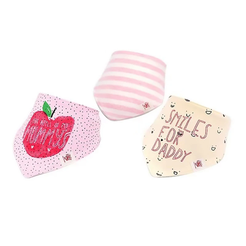 3-Pack/lot Baby Bibs 100%Cotton Waterproof Cute cartoon print embroidery Saliva Towel Newborn Toddler Infant Boys Girls Stuff