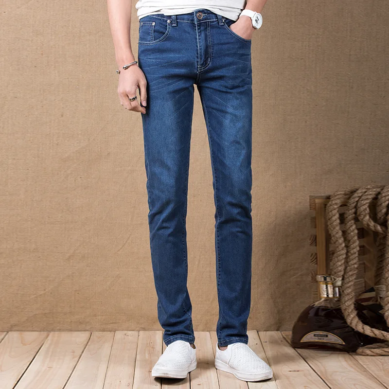 

Elastic cultivate morality show thin legs jeans men's business casual han edition joker loose fit pants pants