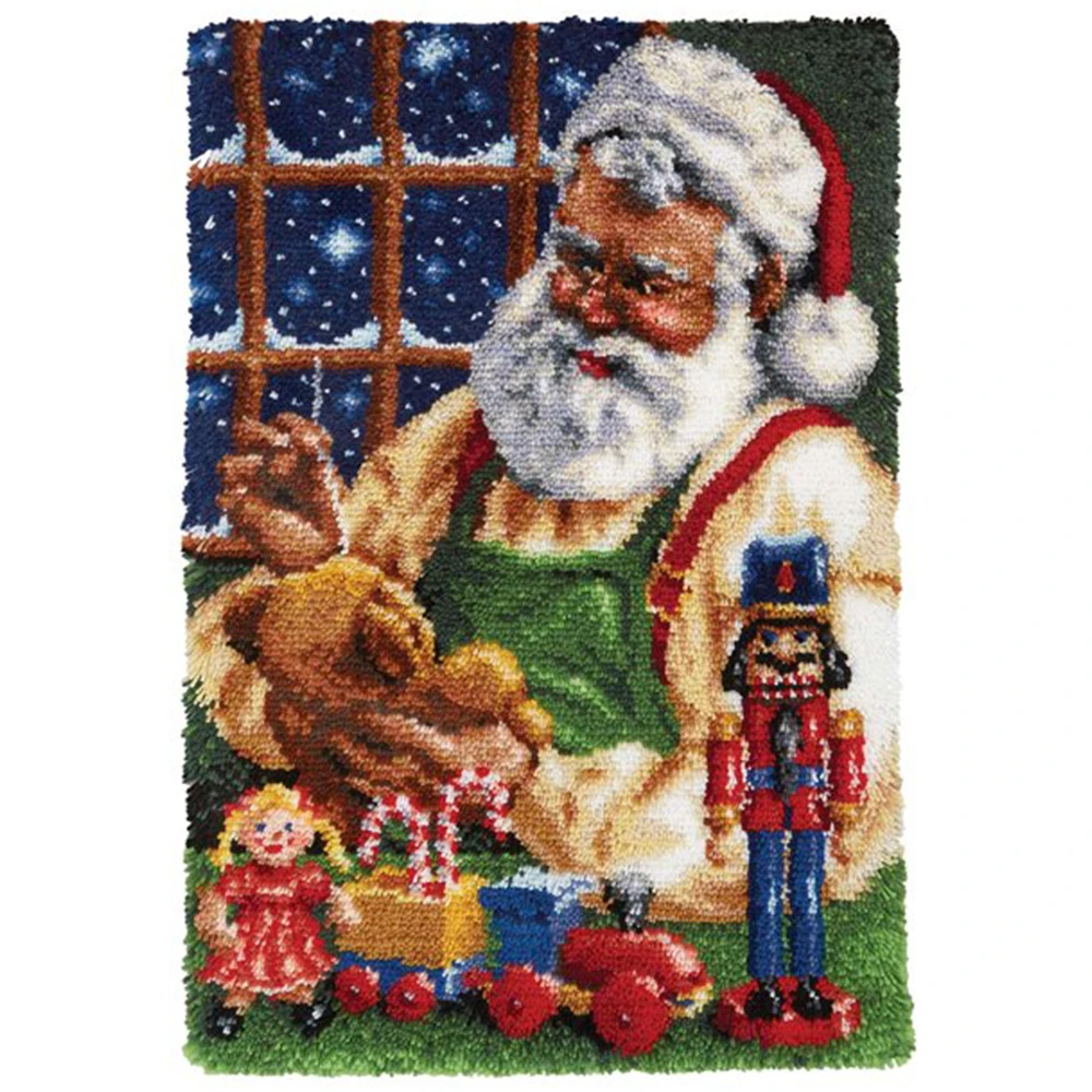 

Carpet knot diy Cross stitch kit do it yourself Latch hook rug kit Embroidery plastic canva for adult Christmas Tapestry