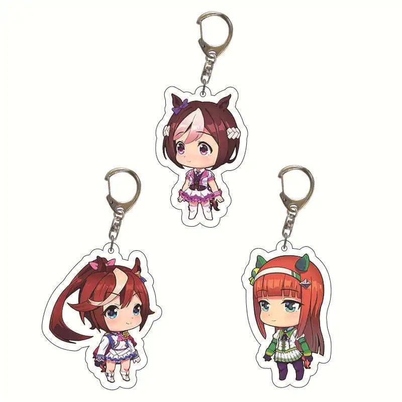 

Anime Umamusume: Pretty Derby Hayakawa Tazuna Acrylic Keychain School Bag Charm Pendant Keyring Cosplay Cartoon Ring for Kids
