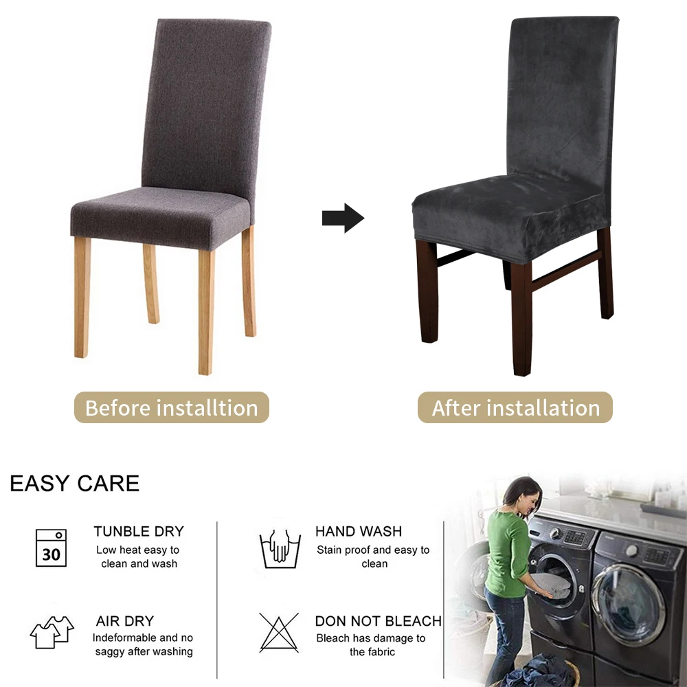 Эластичный спандекс Чехол для стула съемный чехол мебели роскошный бархатный