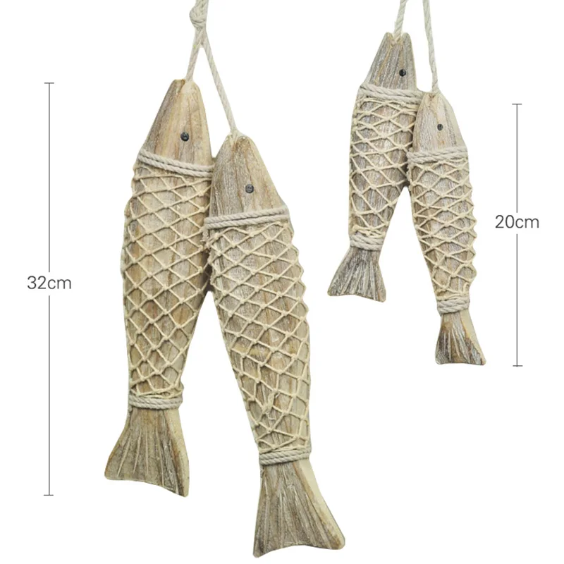 

Creative Retro Wood Fish Ornaments Rustic Hand Carved Home Hanging Decor Gift Home Decoration Accessories Kids Room Decoration