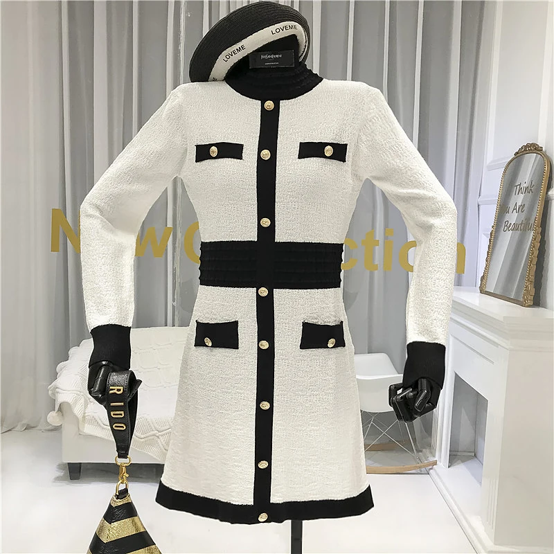 Женское Короткое трикотажное платье ALPHALMODA винтажное мини контрастных цветов на