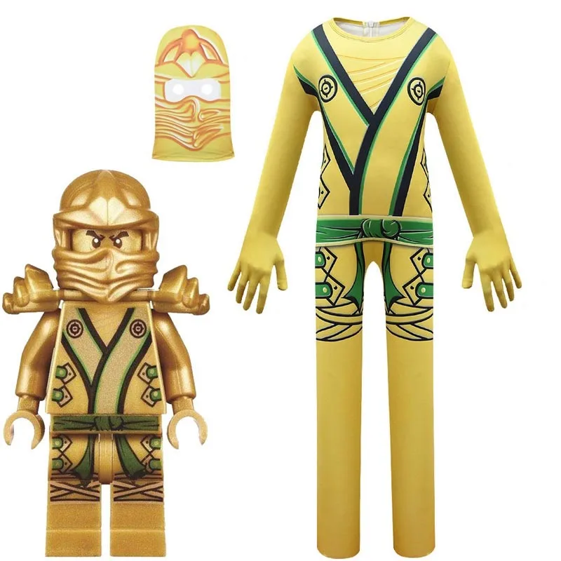 Костюм на Хэллоуин для детей Ниндзяго косплея комбинезон мальчиков с головным