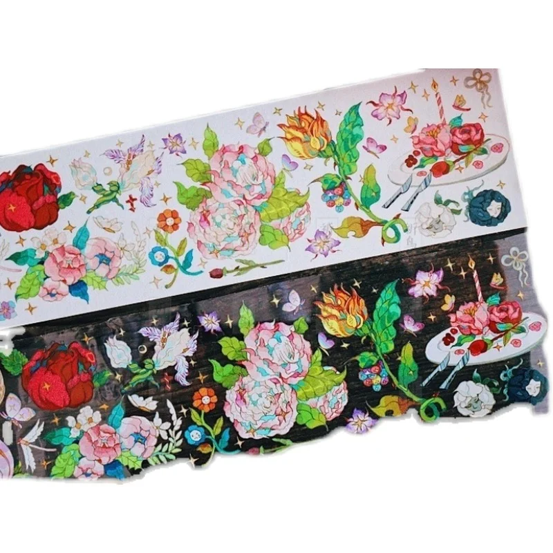 

1 Loop 7cmx100cm Garden Pure Love Boyfriend Crystal Pet Decorative Tape Taiwan Flowers Collage