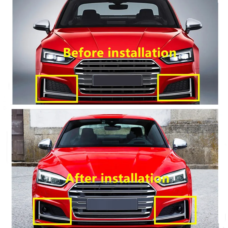 Для Audi A5 передняя противотуманная фара маска Гриль Крышка переднего бампера