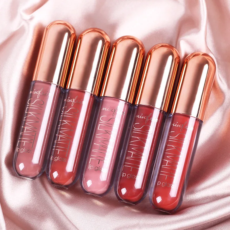 

5pcs/lot Silky Matte Lipstick Long Lasting Waterproof Velvet Red Tint Nude Lip Glaze Lipgloss Makeup set